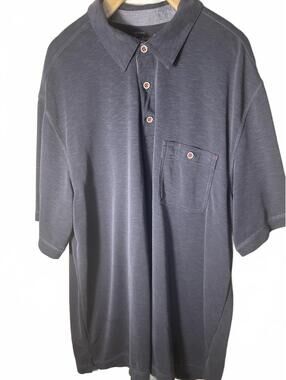 Original Weatherproof Vintage Men's XL Navy Blue Short Sleeve Pocket Polo Shirt